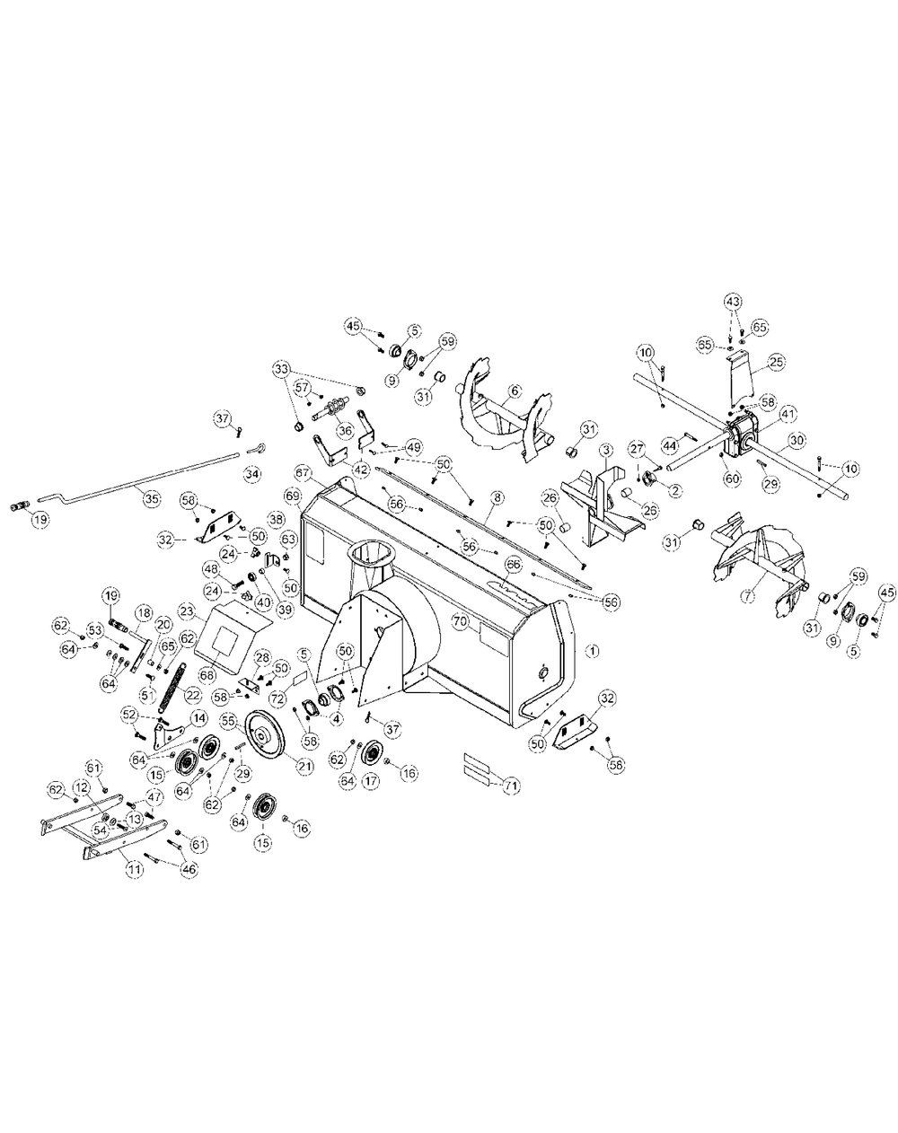 General Assembly 48-Inch 2011 And Before Diagram and Parts List for 19A40020 48Inch-100 Cub Cadet Lawn Tractor